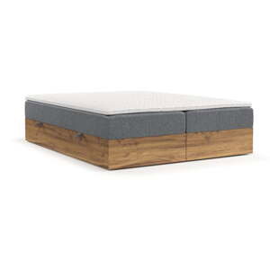 Sivá/v prírodnej farbe boxspring posteľ s úložným priestorom 140x200 cm Faro – Maison de Rêve