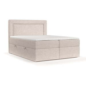 Béžová boxspring posteľ s úložným priestorom 200x200 cm Imagine – Maison de Rêve