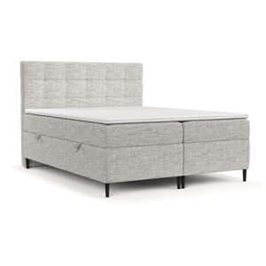 Svetlosivá boxspring posteľ s úložným priestorom 140x200 cm Urbaneo – Maison de Rêve