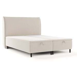 Béžová čalúnená dvojlôžková posteľ s úložným priestorom 160x200 cm Pearl – Maison de Rêve