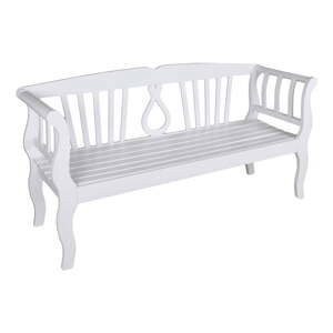 Biela drevená záhradná lavica Arcadia - Garden Pleasure