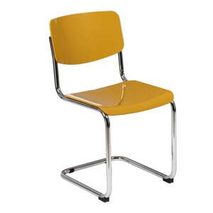 Jedálenské stoličky v horčicovej farbe v súprave 4 ks Chrome – Ixia