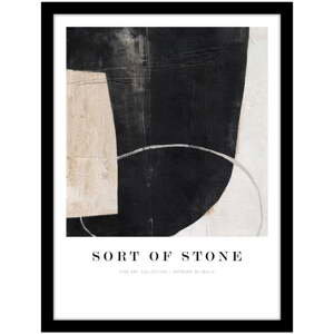 Plagát v ráme 32x42 cm Sort Of Stone   – Malerifabrikken