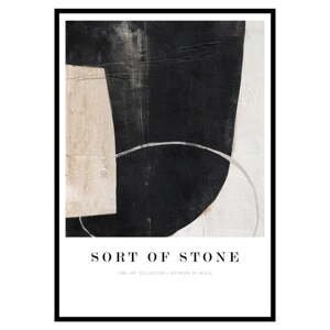 Plagát v ráme 52x72 cm Sort Of Stone   – Malerifabrikken