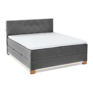 Sivá boxspring posteľ s úložným priestorom 180x200 cm Messina – Meise Möbel
