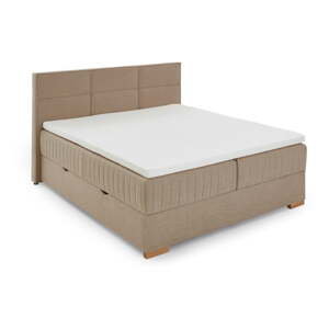 Béžová boxspring posteľ s úložným priestorom 160x200 cm Tambo – Meise Möbel