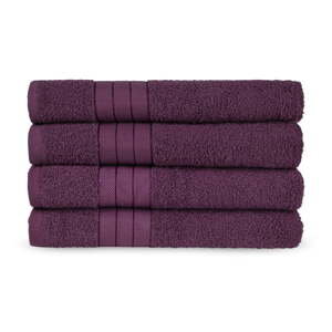 Vínovočervené froté bavlnené uteráky v súprave 4 ks 50x100 cm – Good Morning