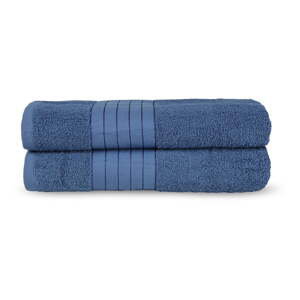 Modré froté bavlnené osušky v súprave 2 ks 70x140 cm – Good Morning