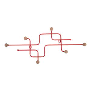 Červený kovový nástenný vešiak 60,5 cm Metro – PT LIVING