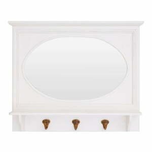 Nástenné zrkadlo v bielom ráme s 3 háčikmi Premier Housewares