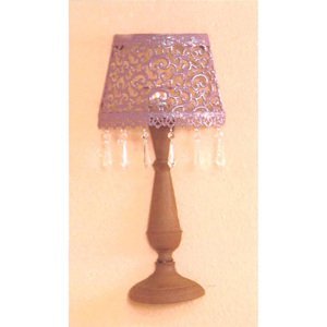 Nástenná dekoratívna kovová lampa fialová/hnedá