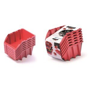 Sada úložných boxů 6 ks BENER 24,9 x 15,8 x 21,3 cm červená