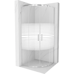 Sprchový kút MEXEN RIO transparentný/prúžky, 90x90 cm