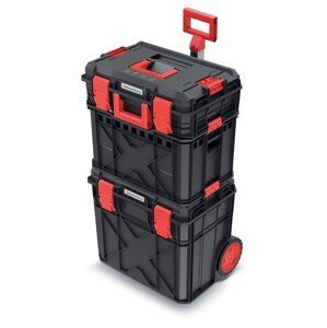 Sada kufrů na nářadí a dílenského boxu 3 ks XEBLOCCK PRO 54,6 x 38 x 97 cm černo-červená