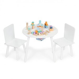 Detský stôl so stoličkami Ecotoys I biely
