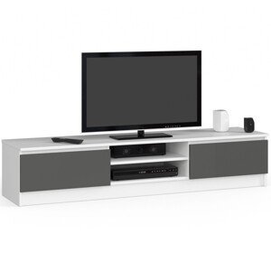 TV stolík Ronon 160 cm biely/grafitovo sivý