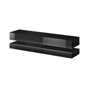 TV stolík Fly 140 cm čierny mat/čierny lesk