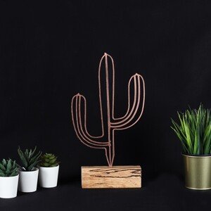 Kovová dekorácia Cactus 37 cm bronzová