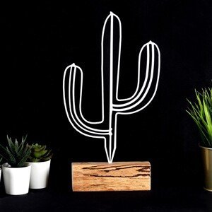 Kovová dekorácia Cactus 37 cm biela