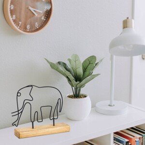 Kovová dekorácia Elephant 30 cm čierna
