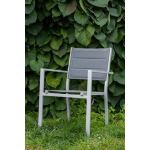 Záhradná stolička Diverso biela/sivá