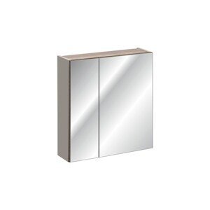 Závesná kúpeľňová skrinka so zrkadlom Santa Fe 84-60-A-2D sivá/taupe