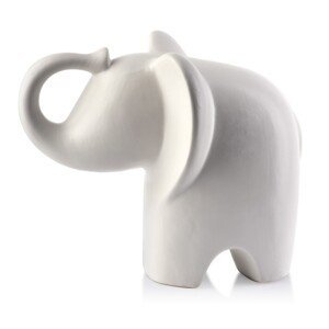 Keramický slon MIA WHITE IV biely