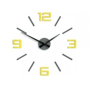 3D nalepovacie hodiny Reden sivo-žlté