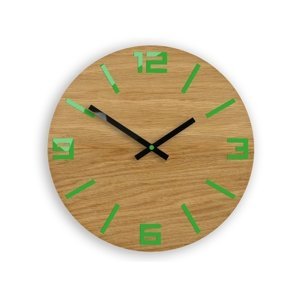 Nástenné hodiny Arabic hnedo-zelené