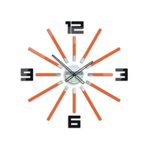 3D nalepovacie hodiny Briliant oranžové