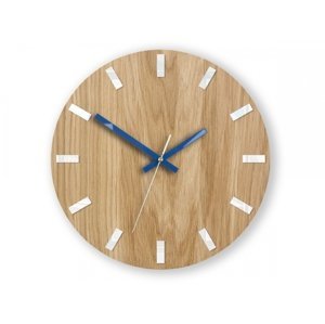 Nástenné hodiny Simple Oak hnedo-modré