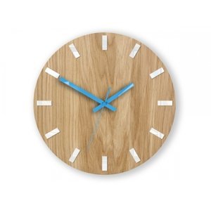 Nástenné hodiny Simple Oak hnedo-tyrkysové