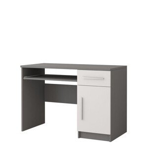 Písací stôl OMEGA 110 cm sivý/biely