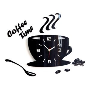 Nástenné hodiny Coffee čierne