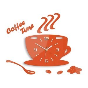 Nástenné hodiny Coffee oranžové