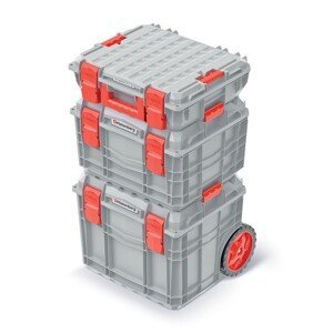 Sada kufrů na nářadí 3 ks CEBLOCCK PRO 45 x 38 x 80 cm šedo-červená