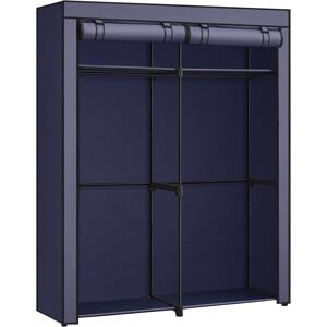 Textilní šatní skříň Ward 140 cm tmavě modrá
