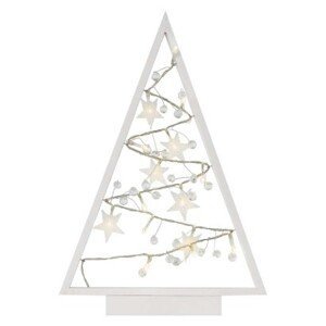 Svietiaci LED stromček s ozdobami a časovačom Ornam 40 cm teplá biela