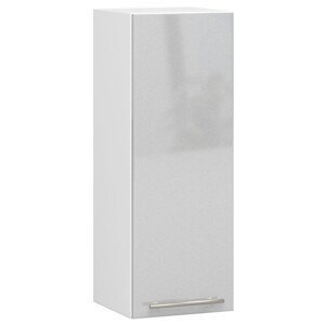 Závěsná kuchyňská skříňka Olivie W 30 cm bílá/metalický lesk