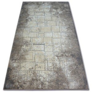 Kusový koberec ARGENT - W2601 štvorce obdĺžnik modrý / béžový