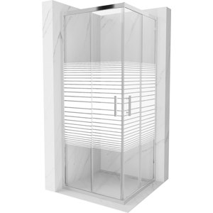 Sprchovací kút MEXEN RIO transparentný / prúžky 80x80 cm