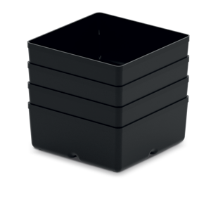 Sada úložných boxů 4 ks UNITEX 11 x 11 x 11,2 cm černá