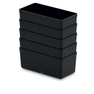 Sada úložných boxů 5 ks UNITEX 11 x 5,5 x 13,2 cm černá