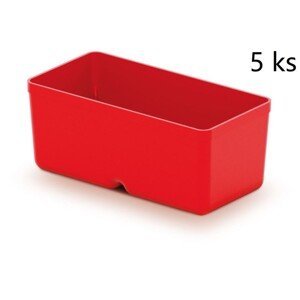 Sada úložných boxů 5 ks UNITEX 11 x 5,5 x 13,2 cm červená