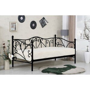 Kovová posteľ Sumatra 90x200 jednolôžko čierne