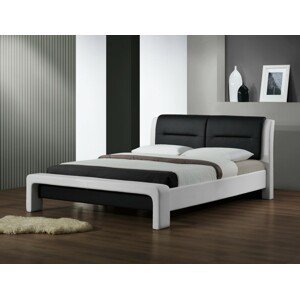 Čalúnená posteľ Cassandra 160x200 dvojlôžko - bielo-čierna