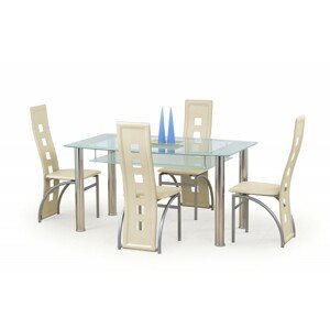 Jedálenský stôl Cristal bezfarebný/mliečny
