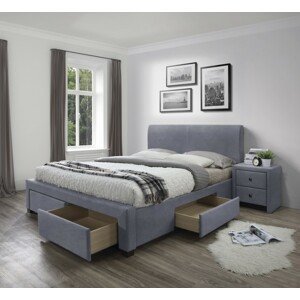 Čalúnená posteľ Modena 160x200 dvojposteľ - zamatovo šedá