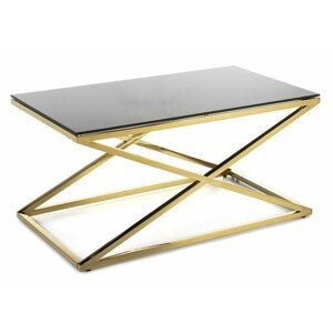 Konferenční stolek Saliba 90 cm zlato-černý