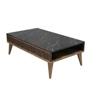 Konferenčný stolík Milan 105 cm hnedý/čierny mramor